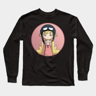 Oshino Shinobu (Monogatari Series) "Pilot Hat" redraw Long Sleeve T-Shirt